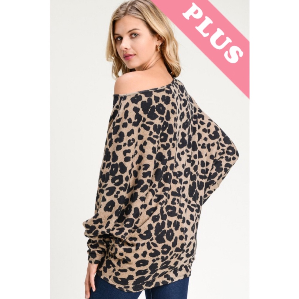 Leopard Off the Shoulder Slouchy Top - Picture 3 of 4